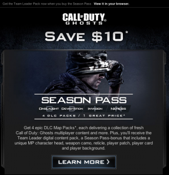 Изтекоха данни за четирите DLC-та на Call of Duty: Ghosts