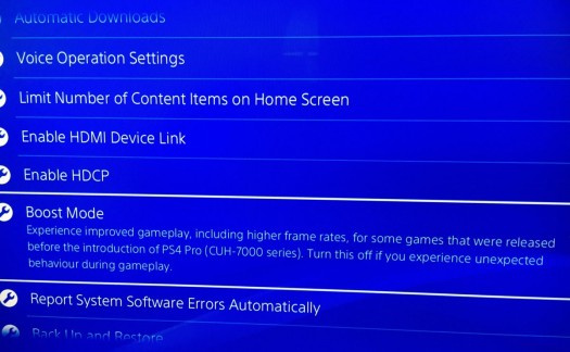 ps4 boost mode
