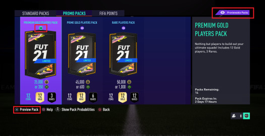 preview pack fut